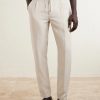 Straight-Leg Lyocell and Linen-Blend Drawstring Trousers - FR Straight-Leg Lyocell and Linen-Blend Drawstring Trousers - FR