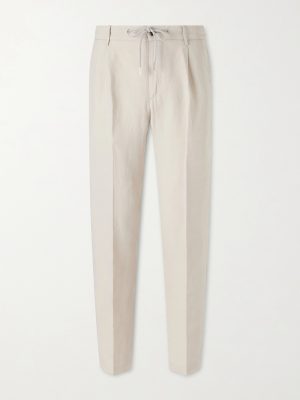 Straight-Leg Lyocell and Linen-Blend Drawstring Trousers Straight-Leg Lyocell and Linen-Blend Drawstring Trousers