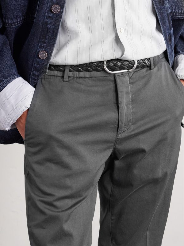 Straight-Leg Pleated Stretch Cotton and Silk-Blend Trousers - CU Straight-Leg Pleated Stretch Cotton and Silk-Blend Trousers - CU