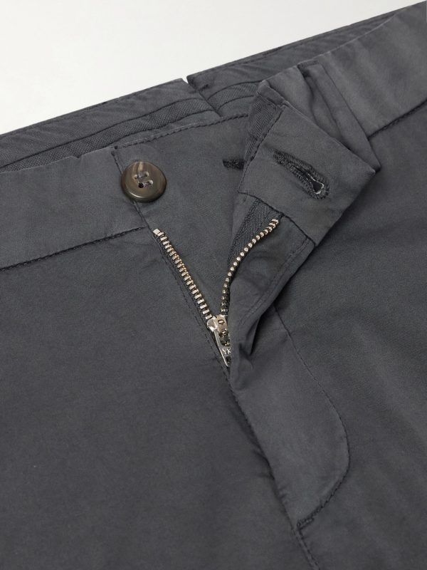 Straight-Leg Pleated Stretch Cotton and Silk-Blend Trousers - E1 Straight-Leg Pleated Stretch Cotton and Silk-Blend Trousers - E1