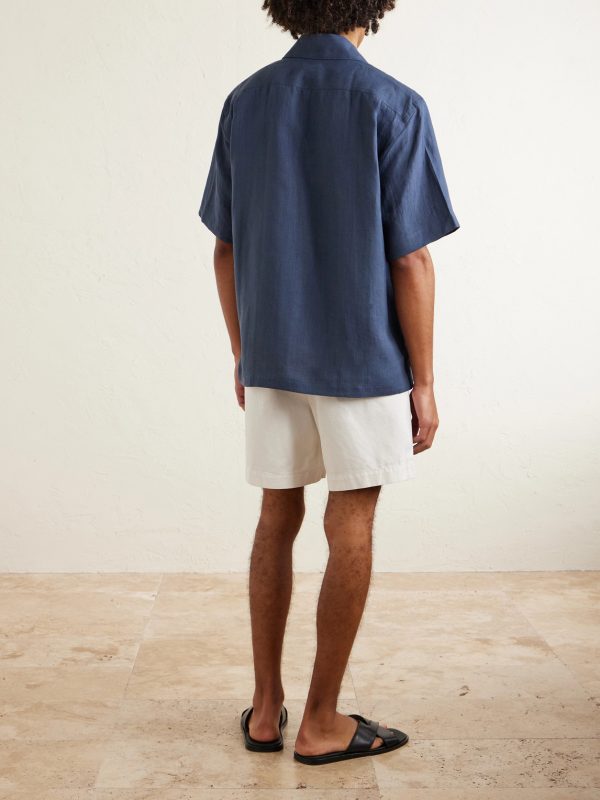 Camp-Collar Linen Shirt - BK