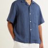 Camp-Collar Linen Shirt - FR