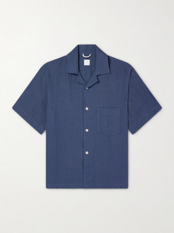 Camp-Collar Linen Shirt