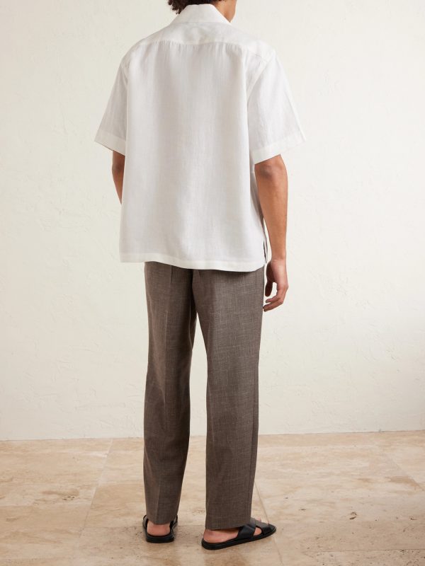 Camp-Collar Linen Shirt - BK Camp-Collar Linen Shirt - BK