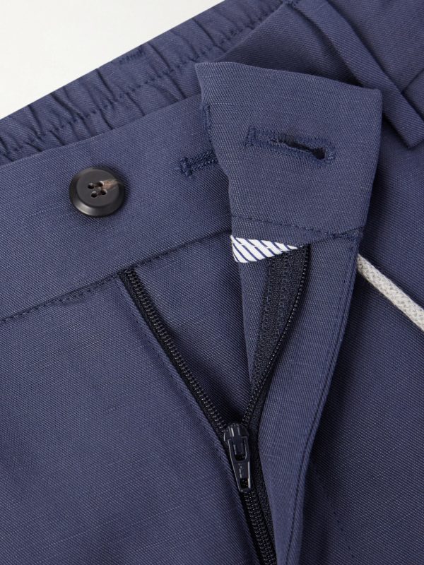 Straight-Leg Lyocell and Linen-Blend Drawstring Trousers - CU Straight-Leg Lyocell and Linen-Blend Drawstring Trousers - CU