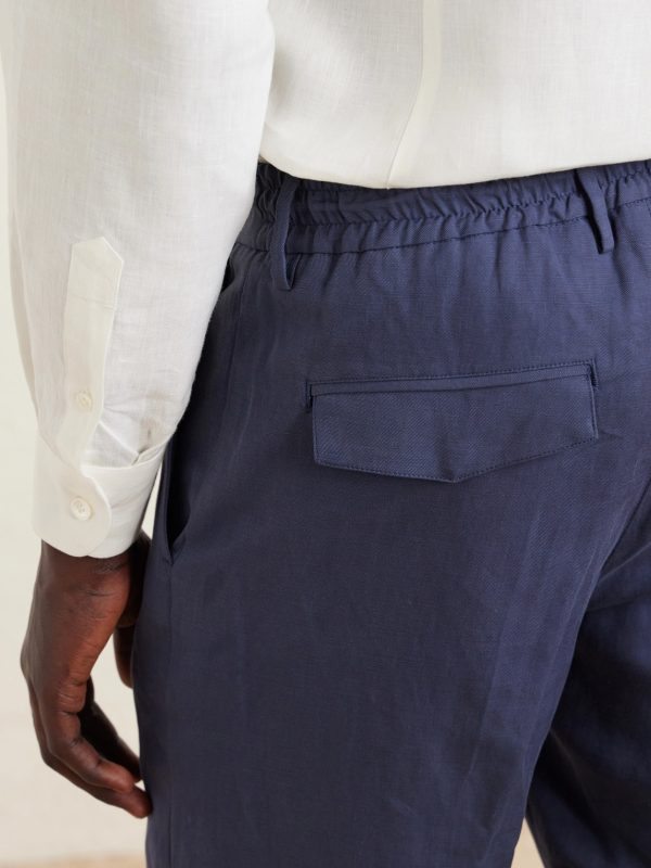 Straight-Leg Lyocell and Linen-Blend Drawstring Trousers - E2 Straight-Leg Lyocell and Linen-Blend Drawstring Trousers - E2