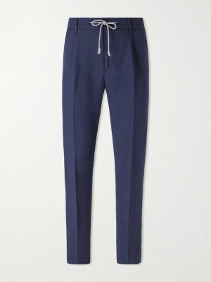 Straight-Leg Lyocell and Linen-Blend Drawstring Trousers Straight-Leg Lyocell and Linen-Blend Drawstring Trousers