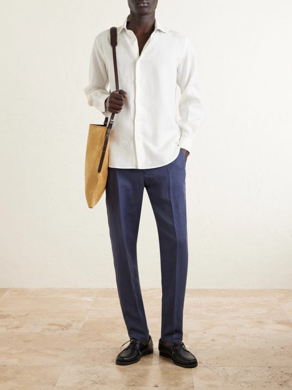 Straight-Leg Lyocell and Linen-Blend Drawstring Trousers - OU Straight-Leg Lyocell and Linen-Blend Drawstring Trousers - OU