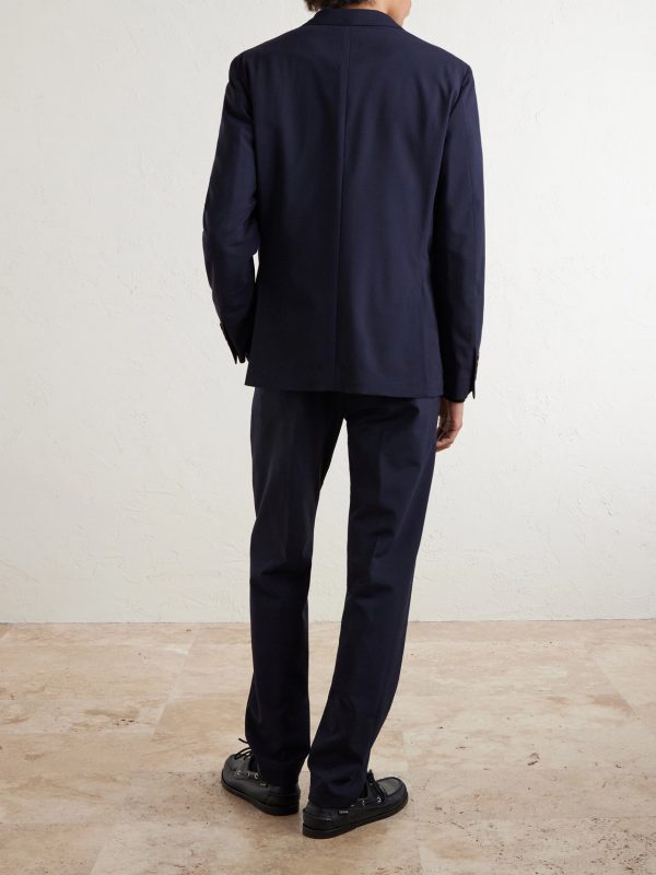 Slim-Fit Tapered Stretch-Wool Flannel Trousers - BK Slim-Fit Tapered Stretch-Wool Flannel Trousers - BK