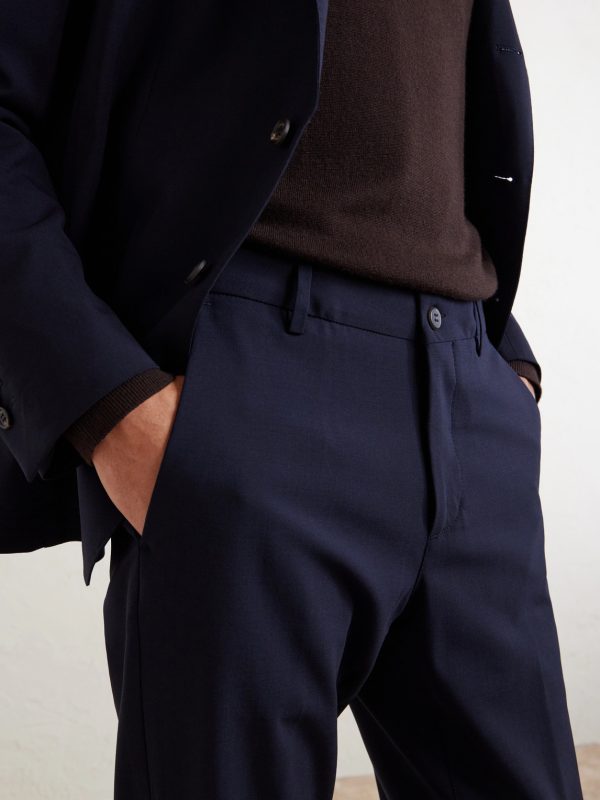 Slim-Fit Tapered Stretch-Wool Flannel Trousers - CU Slim-Fit Tapered Stretch-Wool Flannel Trousers - CU