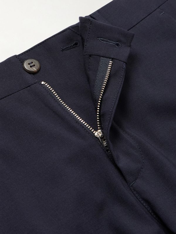 Slim-Fit Tapered Stretch-Wool Flannel Trousers - E1 Slim-Fit Tapered Stretch-Wool Flannel Trousers - E1