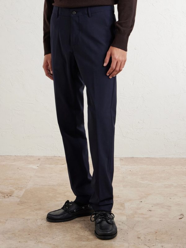 Slim-Fit Tapered Stretch-Wool Flannel Trousers - FR Slim-Fit Tapered Stretch-Wool Flannel Trousers - FR