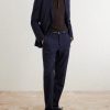 Slim-Fit Tapered Stretch-Wool Flannel Trousers - OU Slim-Fit Tapered Stretch-Wool Flannel Trousers - OU