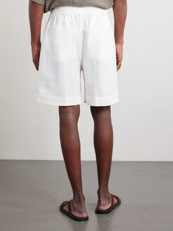 Straight-Leg Linen Shorts - BK
