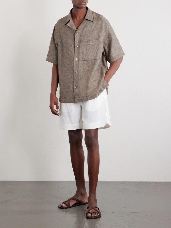 Straight-Leg Linen Shorts - OU