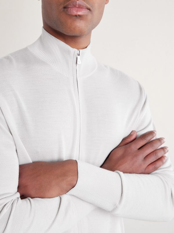 Wool Zip-Up Cardigan - CU