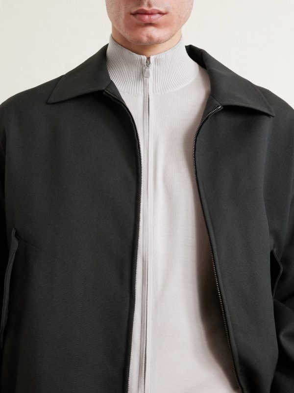 Wool Zip-Up Cardigan - E1