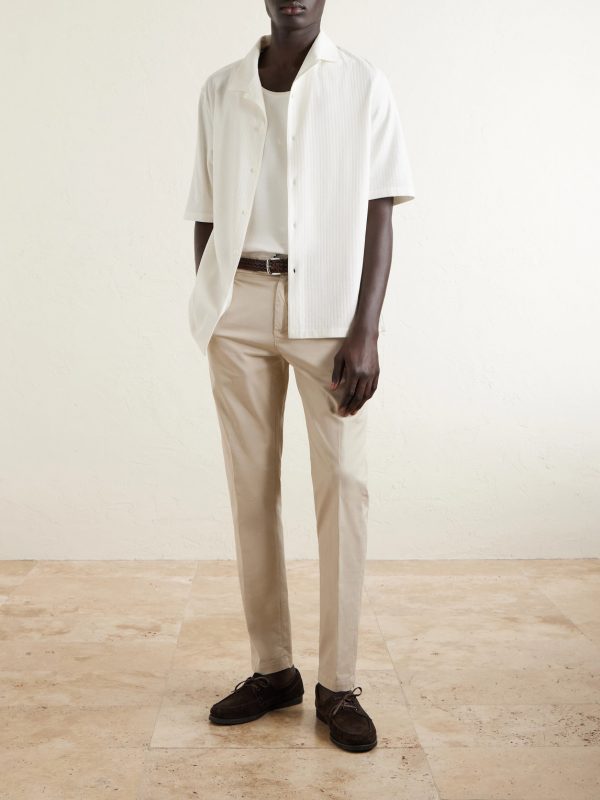 Slim-Fit Stretch Cotton-Twill Chinos - OU Slim-Fit Stretch Cotton-Twill Chinos - OU