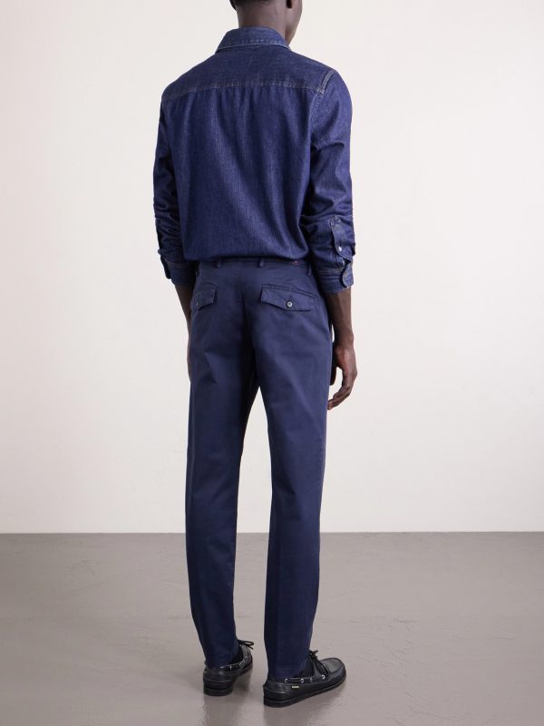 Slim-Fit Cotton-Blend Twill Chinos - BK