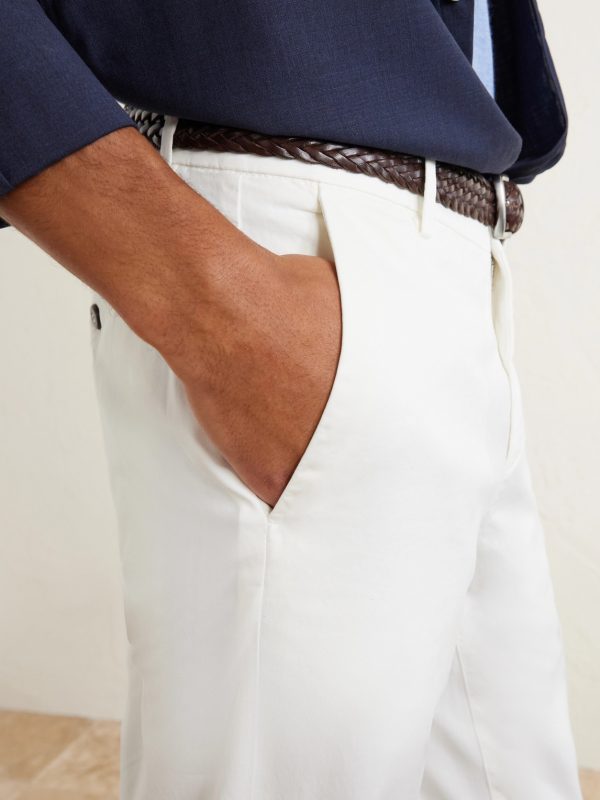 Straight-Leg Stretch-Cotton and Silk-Blend Trousers - CU Straight-Leg Stretch-Cotton and Silk-Blend Trousers - CU