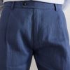 Flat Front Chino Linen Trousers - CU Flat Front Chino Linen Trousers - CU