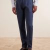 Flat Front Chino Linen Trousers - FR Flat Front Chino Linen Trousers - FR