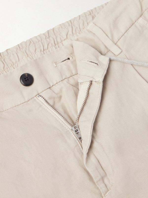 Straight-Leg Cotton and Linen-Blend Drawstring Trousers - CU Straight-Leg Cotton and Linen-Blend Drawstring Trousers - CU