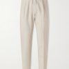 Straight-Leg Cotton and Linen-Blend Drawstring Trousers Straight-Leg Cotton and Linen-Blend Drawstring Trousers