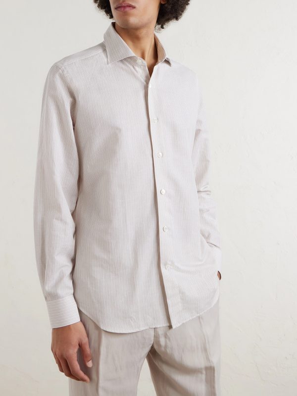 Striped Cotton and Linen-Blend Shirt - FR