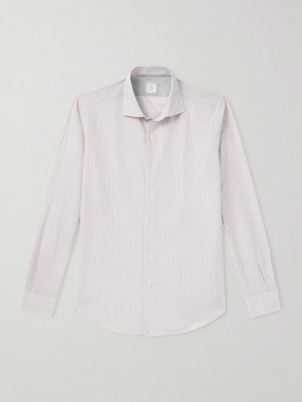 Striped Cotton and Linen-Blend Shirt