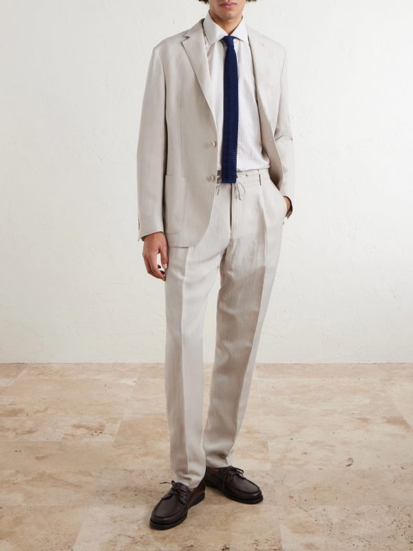 Striped Cotton and Linen-Blend Shirt - OU