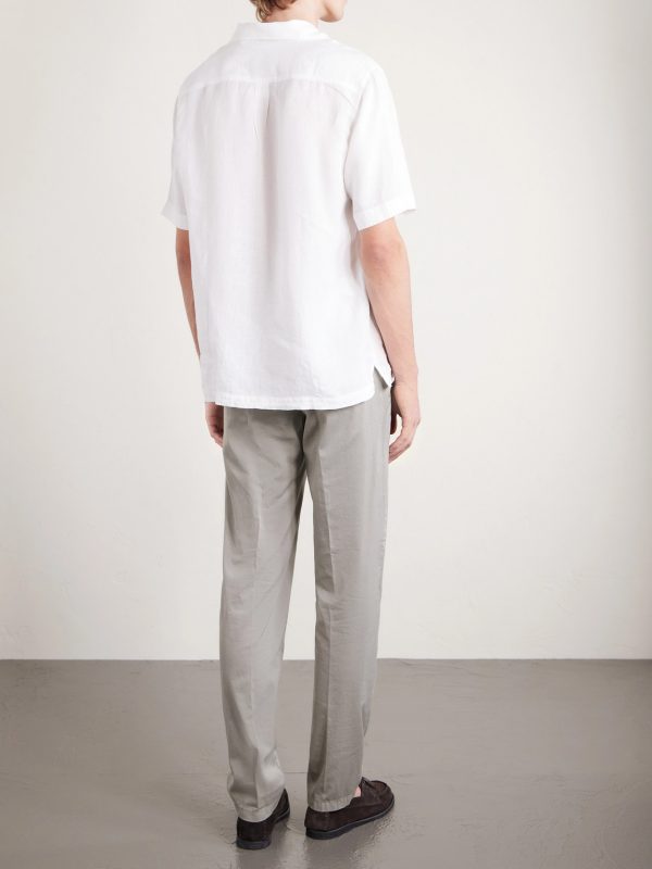 Straight-Leg Pleated Stretch Cotton and Silk-Blend Trousers - BK Straight-Leg Pleated Stretch Cotton and Silk-Blend Trousers - BK