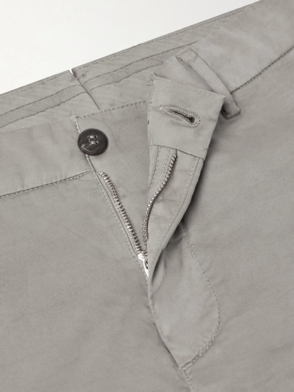 Straight-Leg Pleated Stretch Cotton and Silk-Blend Trousers - E1 Straight-Leg Pleated Stretch Cotton and Silk-Blend Trousers - E1