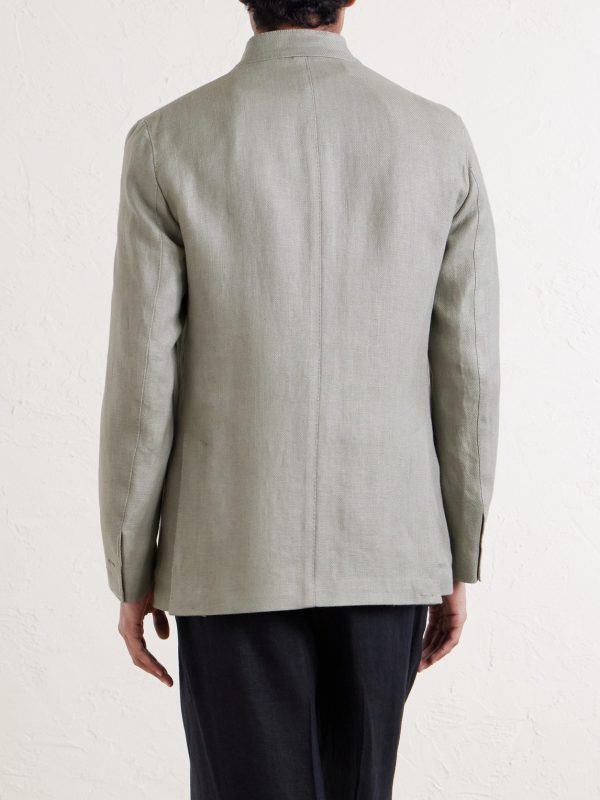 Slim-Fit Linen Blazer - BK