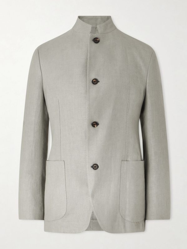 Slim-Fit Linen Blazer
