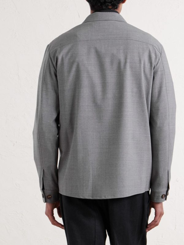 Wool-Blend Flannel Overshirt - BK