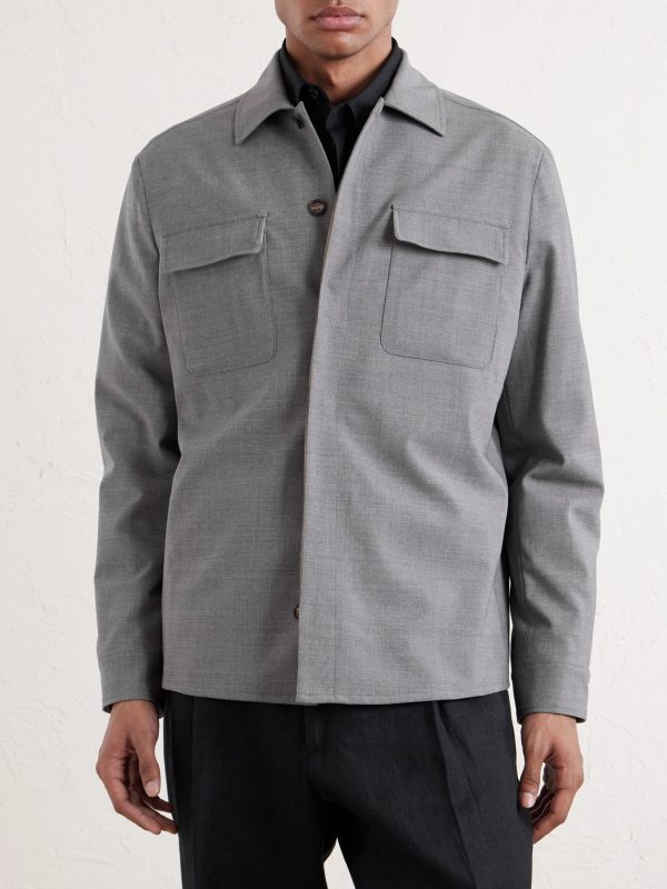 Wool-Blend Flannel Overshirt - FR