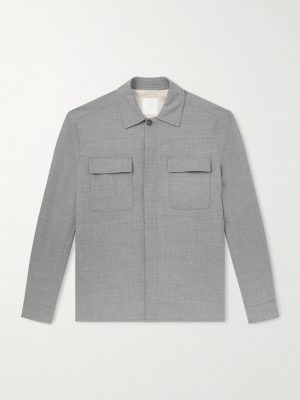 Wool-Blend Flannel Overshirt