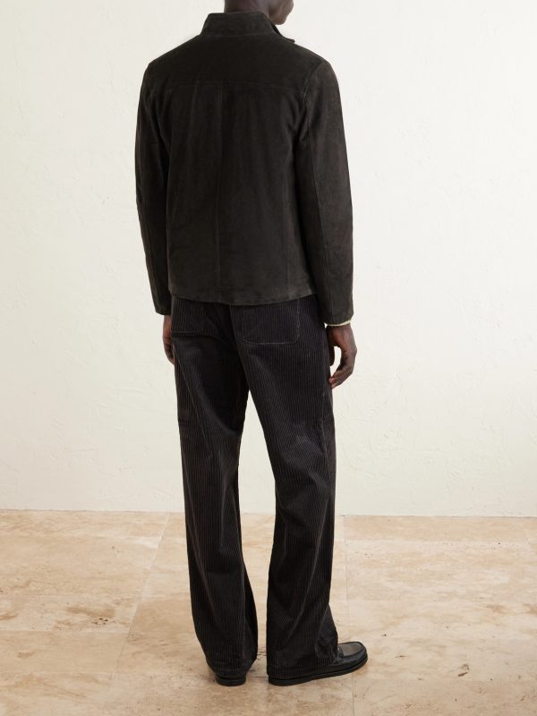 Suede Zip-Up Jacket - BK Suede Zip-Up Jacket - BK