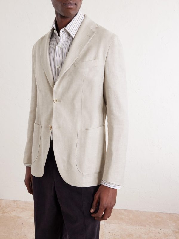Stretch Linen, Wool and Silk-Blend Suit Jacket - FR Stretch Linen, Wool and Silk-Blend Suit Jacket - FR