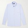 Striped Button-Down Collar Cotton Oxford Shirt