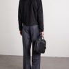 Shearling-Trimmed Suede Bomber Jacket - BK Shearling-Trimmed Suede Bomber Jacket - BK