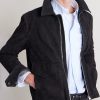 Shearling-Trimmed Suede Bomber Jacket - CU Shearling-Trimmed Suede Bomber Jacket - CU