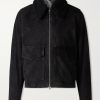 Shearling-Trimmed Suede Bomber Jacket Shearling-Trimmed Suede Bomber Jacket