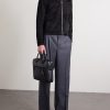 Shearling-Trimmed Suede Bomber Jacket - OU Shearling-Trimmed Suede Bomber Jacket - OU