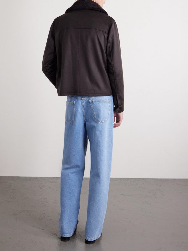 Plush-Trimmed Cashmere Bomber Jacket - BK