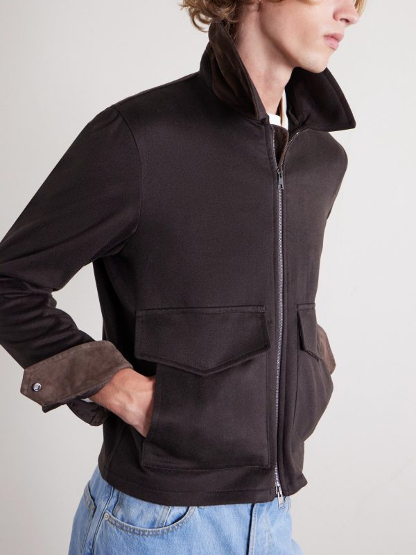 Plush-Trimmed Cashmere Bomber Jacket - FR