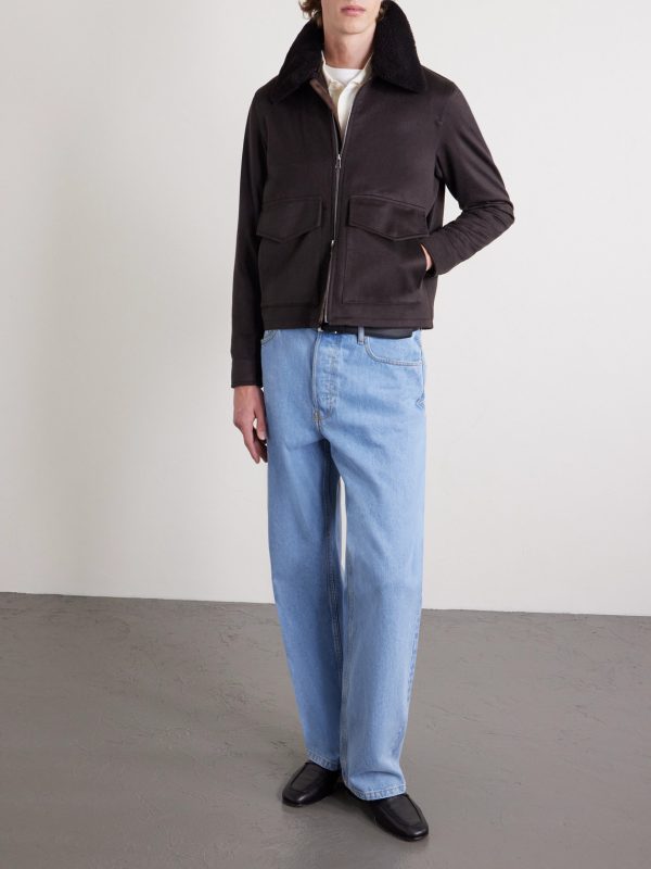 Plush-Trimmed Cashmere Bomber Jacket - OU