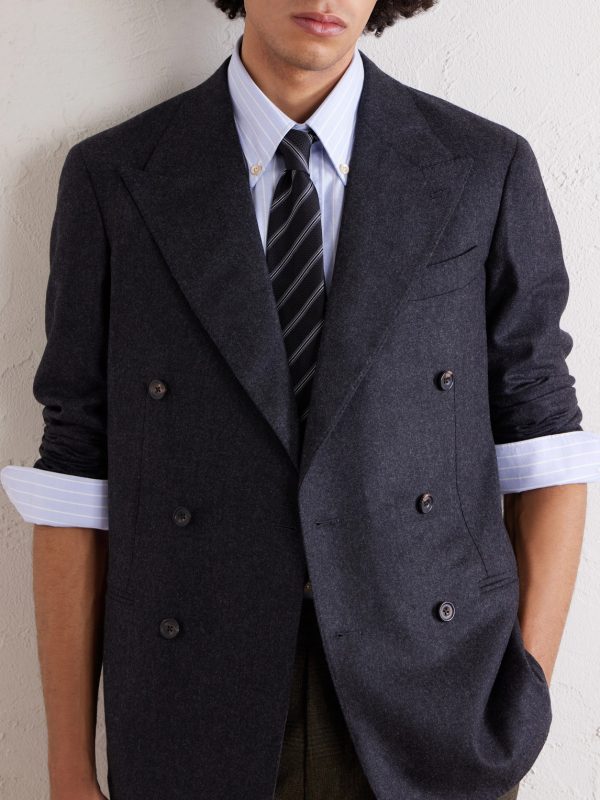 Waverly Double-Breasted Virgin Wool Suit Jacket - E2