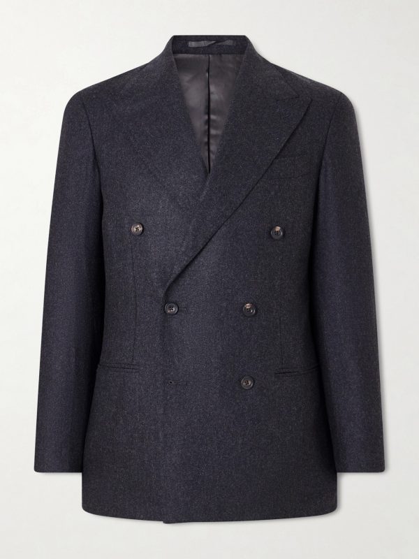 Waverly Double-Breasted Virgin Wool Suit Jacket